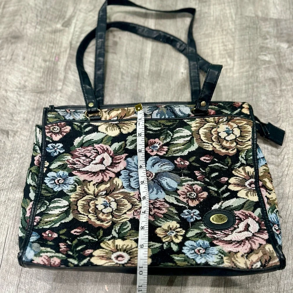 Vintage‎ MITZI Floral Tapestry Carpet Tote Boho Bag